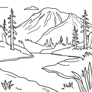 Beautiful Washington State Landscape Coloring Page 49945-41659