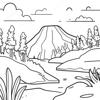 Beautiful Washington State Landscape Coloring Page 49945-41660