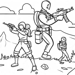 Epic Fortnite Battle Royale Scene Coloring Page 49955-41670