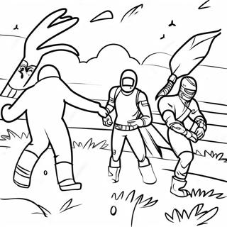 Epic Fortnite Battle Royale Scene Coloring Page 49955-41671