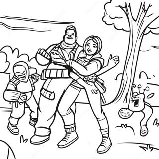 Epic Fortnite Battle Royale Scene Coloring Page 49955-41672