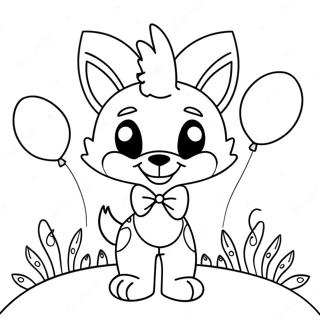 Funtime Foxy With Balloons Coloring Page 49975-41681