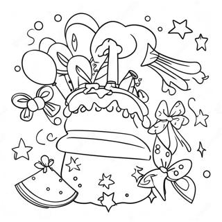 Exciting New Year Celebration Coloring Page 49985-41686