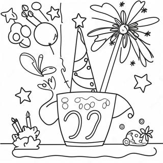 Exciting New Year Celebration Coloring Page 49985-41687