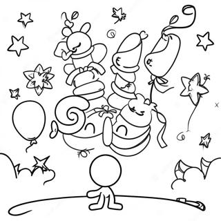 Exciting New Year Celebration Coloring Page 49985-41688