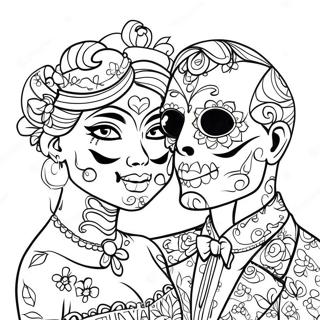 Couples Love Sugar Skull Coloring Page 50004-41698