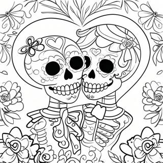 Romantic Sugar Skull Couples Coloring Page 50005-41706