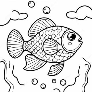 Happy Slippery Fish Swimming Coloring Page 50015-41713