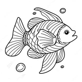 Happy Slippery Fish Swimming Coloring Page 50015-41715