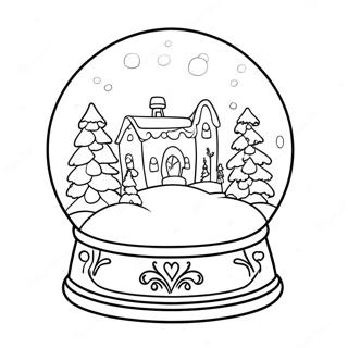 Snowglobe Winter Wonderland Coloring Page 5002-4010