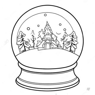 Snowglobe Winter Wonderland Coloring Page 5002-4011