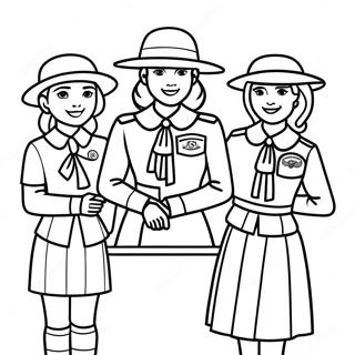 Juliette Gordon Low With Girl Scouts Coloring Page 50035-41731