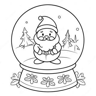 Magical Snowglobe With Santa Coloring Page 5003-4013