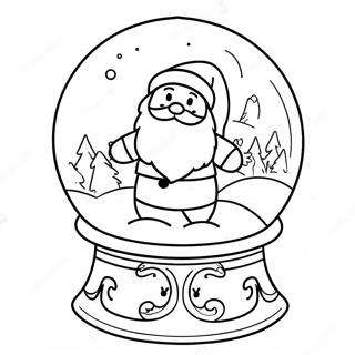 Magical Snowglobe With Santa Coloring Page 5003-4015