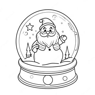 Magical Snowglobe With Santa Coloring Page 5003-4016