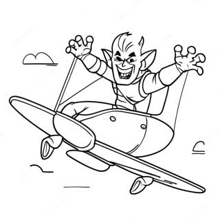 Green Goblin Flying On A Glider Coloring Page 50045-41734