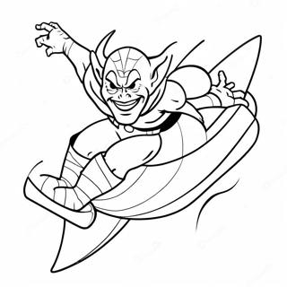 Green Goblin Flying On A Glider Coloring Page 50045-41736