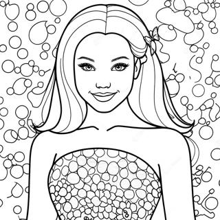 Dove Cameron In A Sparkling Dress Coloring Page 50055-41750