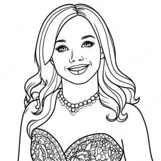 Dove Cameron In A Sparkling Dress Coloring Page 50055-41751