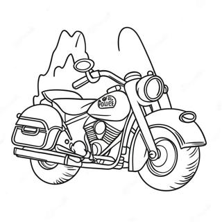 Police Motorcycle Coloring Pages