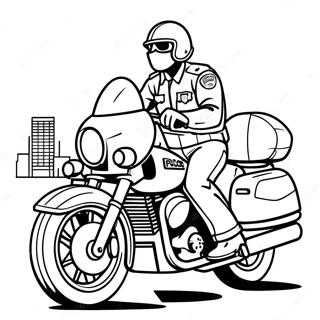 Cool Police Motorcycle In Action Coloring Page 50085-41765