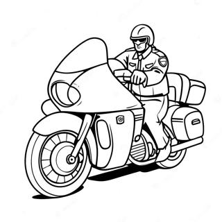 Cool Police Motorcycle In Action Coloring Page 50085-41766