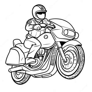 Cool Police Motorcycle In Action Coloring Page 50085-41767