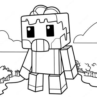 Minecraft Santa Creeper Coloring Page 50115-41810