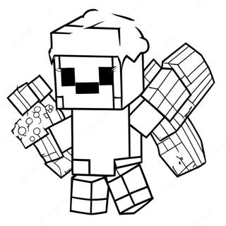 Minecraft Santa Creeper Coloring Page 50115-41811