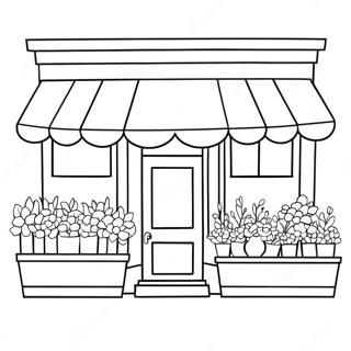 Cute Flower Shop Front Coloring Page 50125-41798