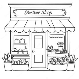 Cute Flower Shop Front Coloring Page 50125-41800