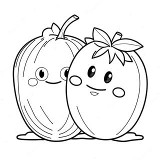 Bob The Tomato And Larry The Cucumber Coloring Page 5013-4021