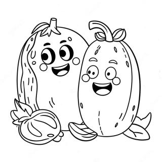 Bob The Tomato And Larry The Cucumber Coloring Page 5013-4022