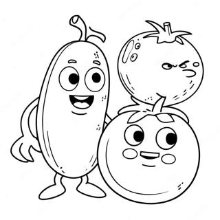 Bob The Tomato And Larry The Cucumber Coloring Page 5013-4023