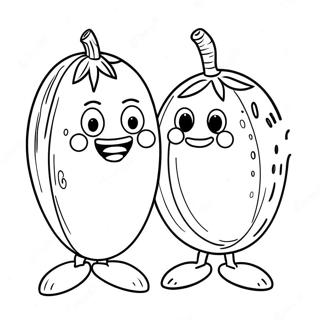 Bob The Tomato And Larry The Cucumber Coloring Page 5013-4024