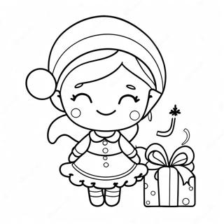 Cute Christmas Girl Coloring Pages