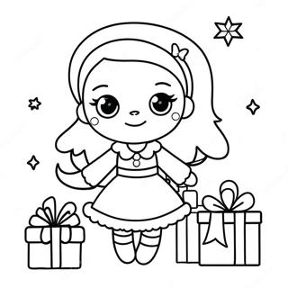 Cute Christmas Girl Coloring Page 50144-41814