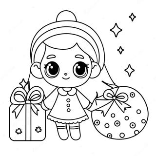 Cute Christmas Girl Coloring Page 50144-41815