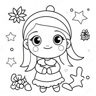 Cute Christmas Girl Coloring Page 50144-41816