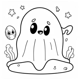 Cute Sad Ghost Club Coloring Page 50165-41835