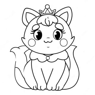 Princess Peach Cat Coloring Page 50174-41848