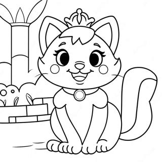 Adventurous Princess Peach Cat Coloring Page 50175-41853