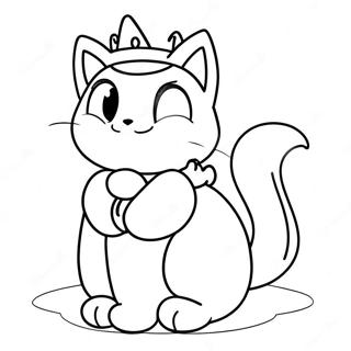 Adventurous Princess Peach Cat Coloring Page 50175-41854