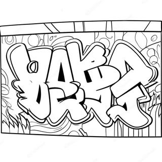 Colorful Hip Hop Graffiti Wall Coloring Page 50195-41857