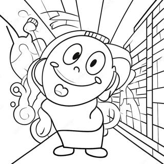 Colorful Hip Hop Graffiti Wall Coloring Page 50195-41859