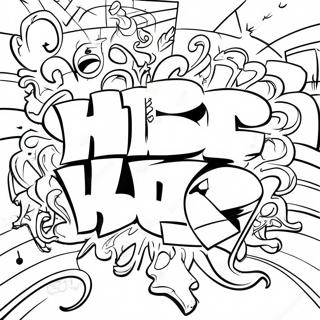 Colorful Hip Hop Graffiti Wall Coloring Page 50195-41860