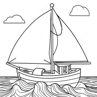 Colorful Lego Sailboat Coloring Page 50225-41880