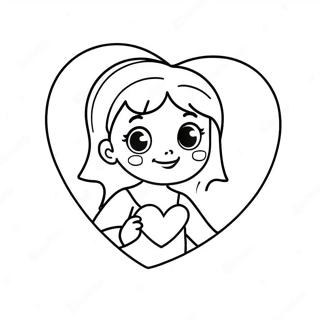 Sweet Daughter With Heart Coloring Page 50235-41890