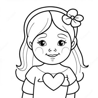 Sweet Daughter With Heart Coloring Page 50235-41892