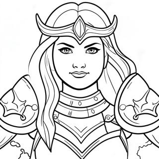 Brave Warrior Princess In Armor Coloring Page 50275-41921